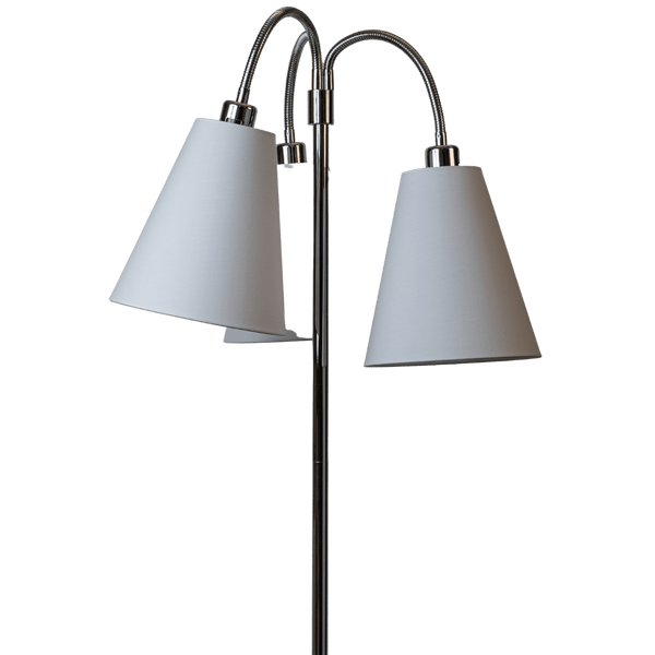 Tivoli 3 standerlampe chrome / hvid