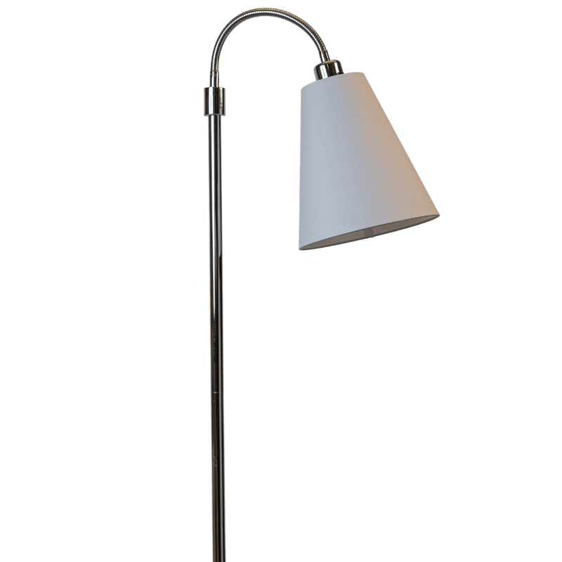 Tivoli standerlampe chrome / hvid